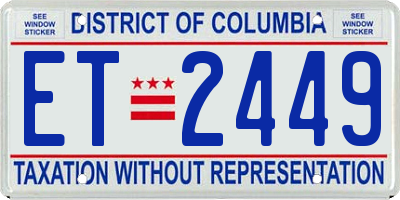 DC license plate ET2449