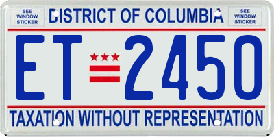 DC license plate ET2450