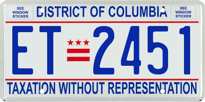 DC license plate ET2451