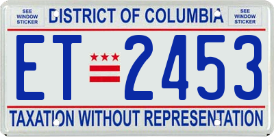 DC license plate ET2453