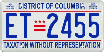 DC license plate ET2455