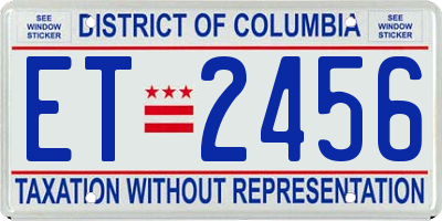 DC license plate ET2456