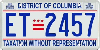 DC license plate ET2457