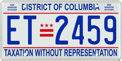 DC license plate ET2459