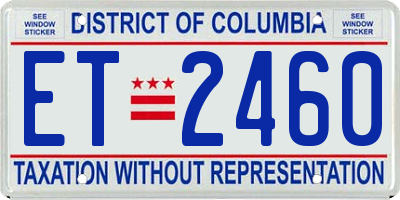 DC license plate ET2460