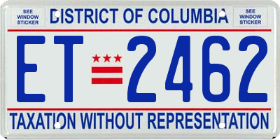 DC license plate ET2462