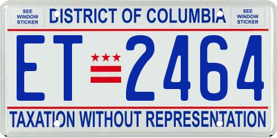 DC license plate ET2464