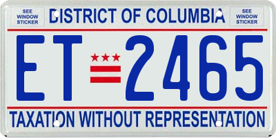 DC license plate ET2465