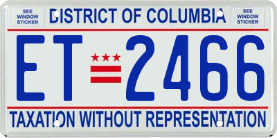 DC license plate ET2466