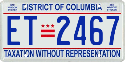 DC license plate ET2467