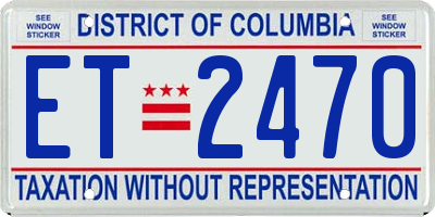 DC license plate ET2470