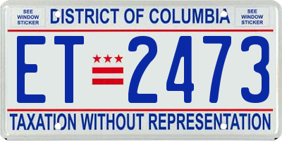 DC license plate ET2473
