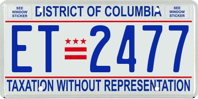 DC license plate ET2477