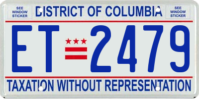 DC license plate ET2479