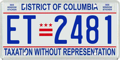 DC license plate ET2481