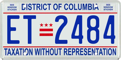DC license plate ET2484