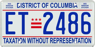 DC license plate ET2486