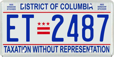 DC license plate ET2487
