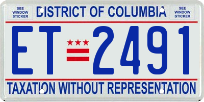 DC license plate ET2491