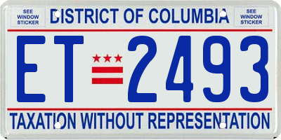 DC license plate ET2493