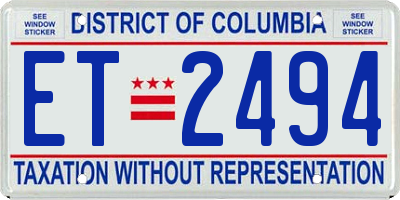 DC license plate ET2494