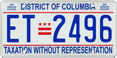 DC license plate ET2496
