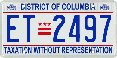 DC license plate ET2497