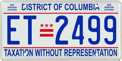 DC license plate ET2499