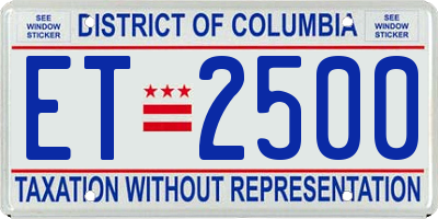 DC license plate ET2500