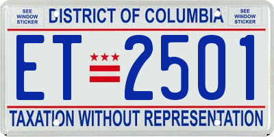 DC license plate ET2501