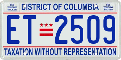 DC license plate ET2509