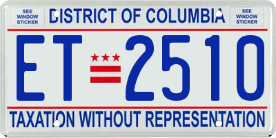 DC license plate ET2510
