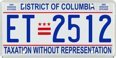 DC license plate ET2512