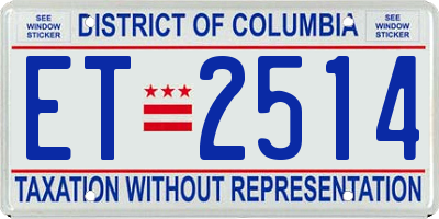 DC license plate ET2514