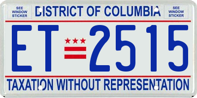 DC license plate ET2515