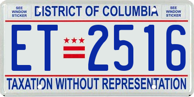 DC license plate ET2516