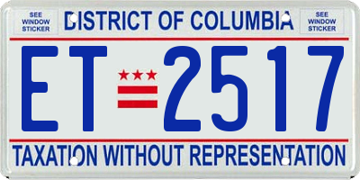 DC license plate ET2517