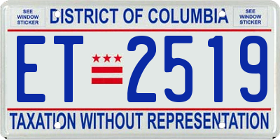 DC license plate ET2519