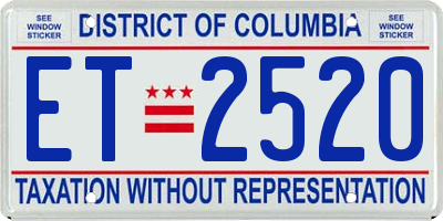 DC license plate ET2520