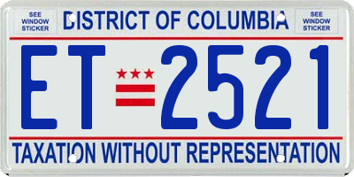 DC license plate ET2521