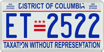 DC license plate ET2522