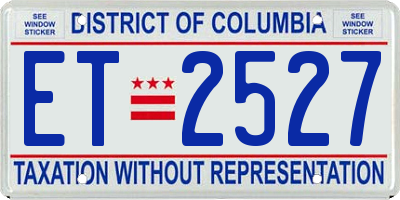 DC license plate ET2527