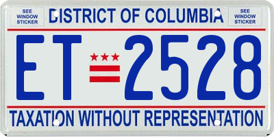 DC license plate ET2528