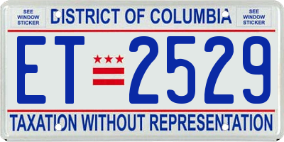 DC license plate ET2529