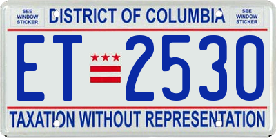 DC license plate ET2530