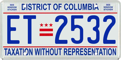 DC license plate ET2532