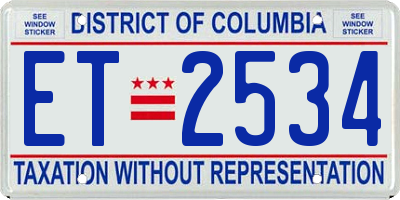 DC license plate ET2534