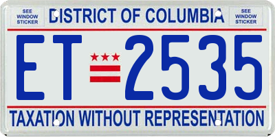 DC license plate ET2535