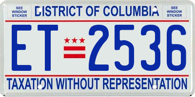 DC license plate ET2536