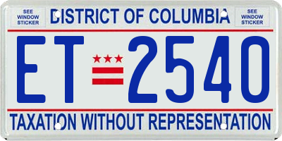 DC license plate ET2540